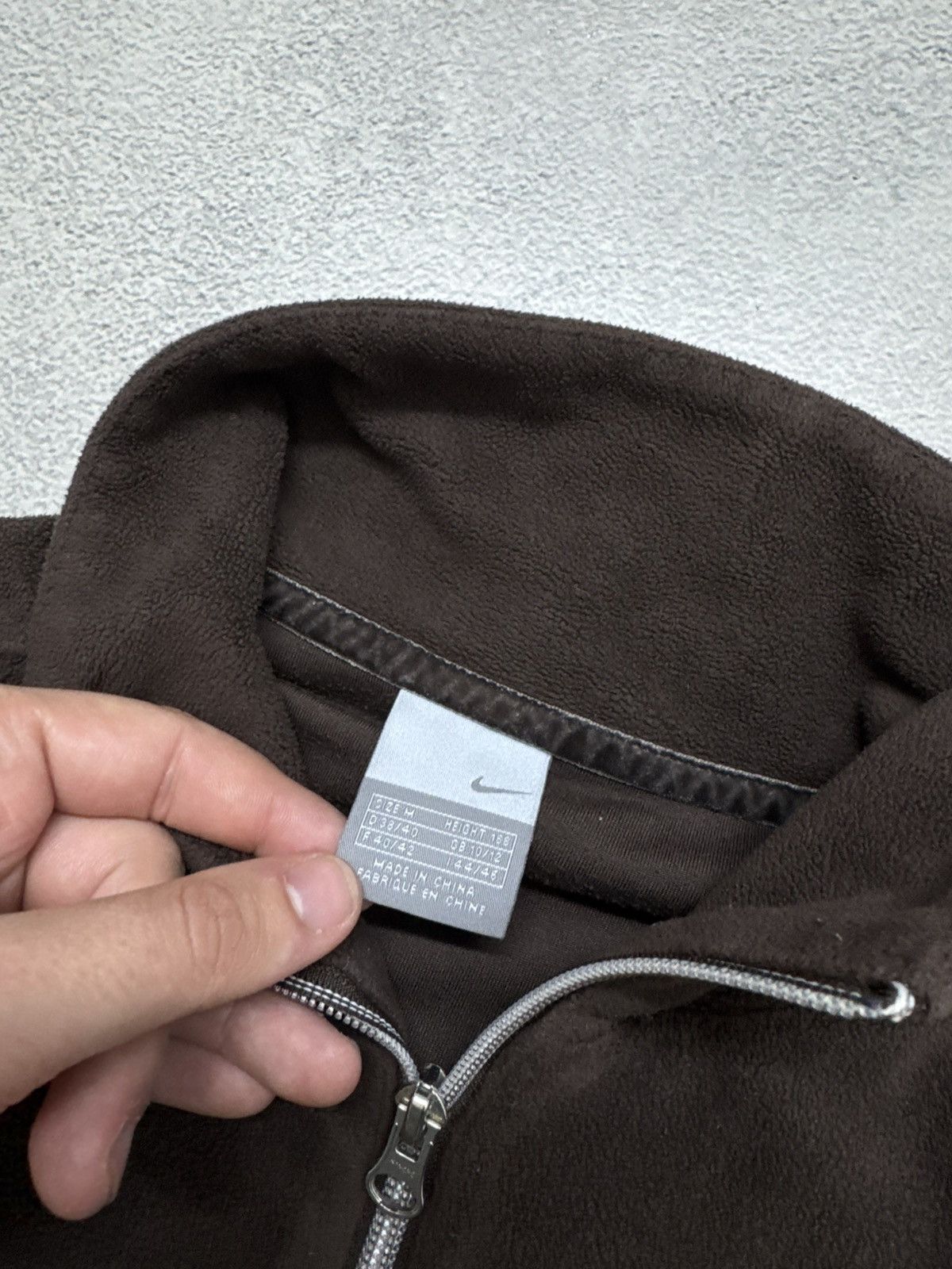 Nike Vintage Y2k Nike Fleece Zip Up Sweatshirt Brown Size M / US 6-8 / IT 42-44 - 8 Thumbnail
