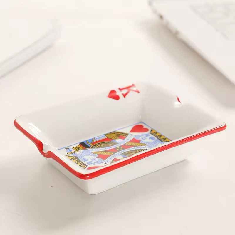 Other Poker Ceramic Cigarette Ashtray Size ONE SIZE - 2 Thumbnail