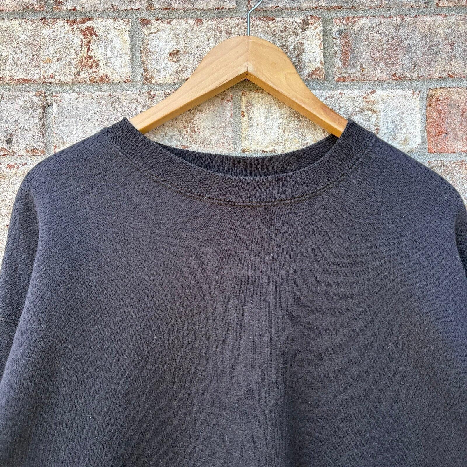 Tultex Vintage 80s Essential Blank black sweatshirt Size US XL / EU 56 / 4 - 2 Thumbnail