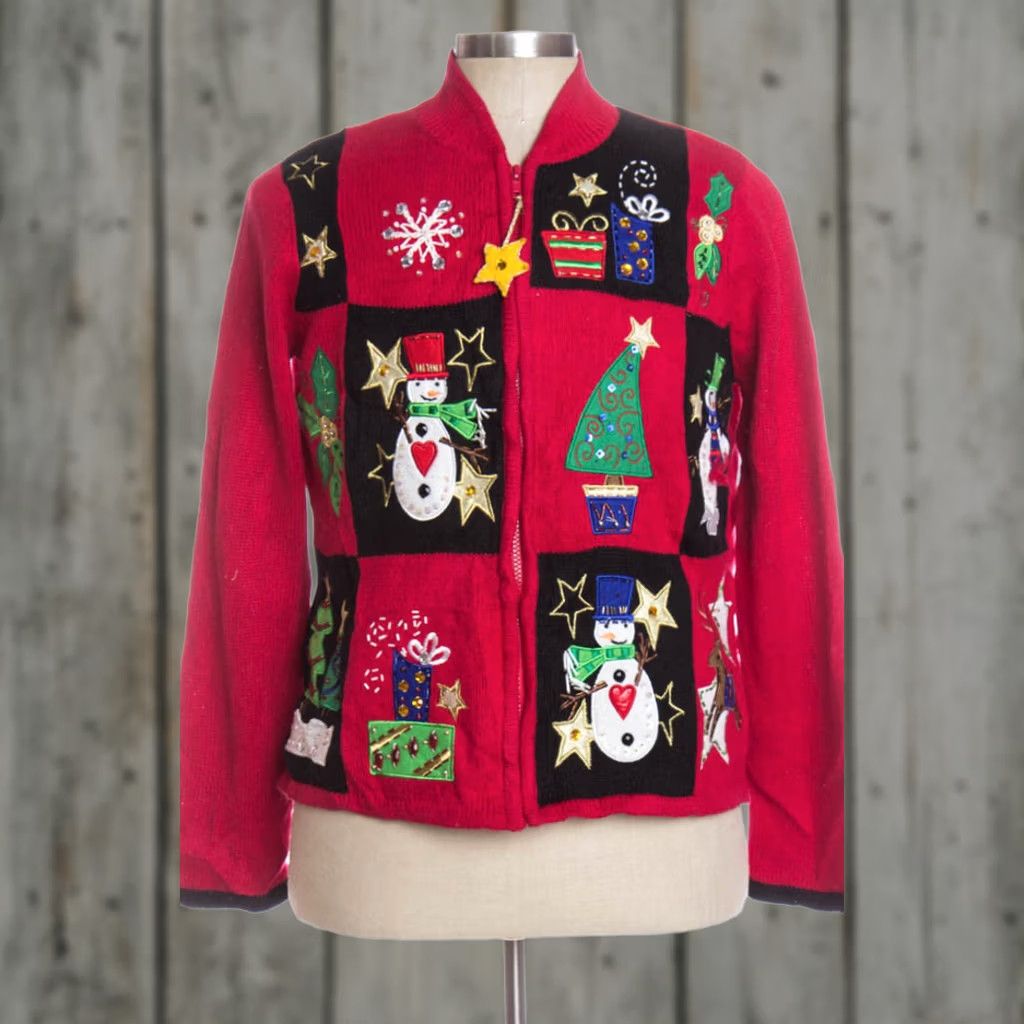 Vintage VINTAGE Tiara International Red Cardigan Christmas 34527 Red Ugly Christmas Cardigan M Ramie / Cotton Womens Mens XL 42” 23” Tree Flair Ragstock Size M / US 6-8 / IT 42-44 - 1 Preview