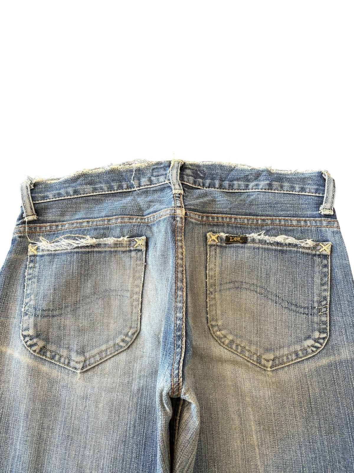 Lee Vintage Lee Riders Mud Wash Distress Low Rise Flare Jeans Size 29" - 4 Thumbnail