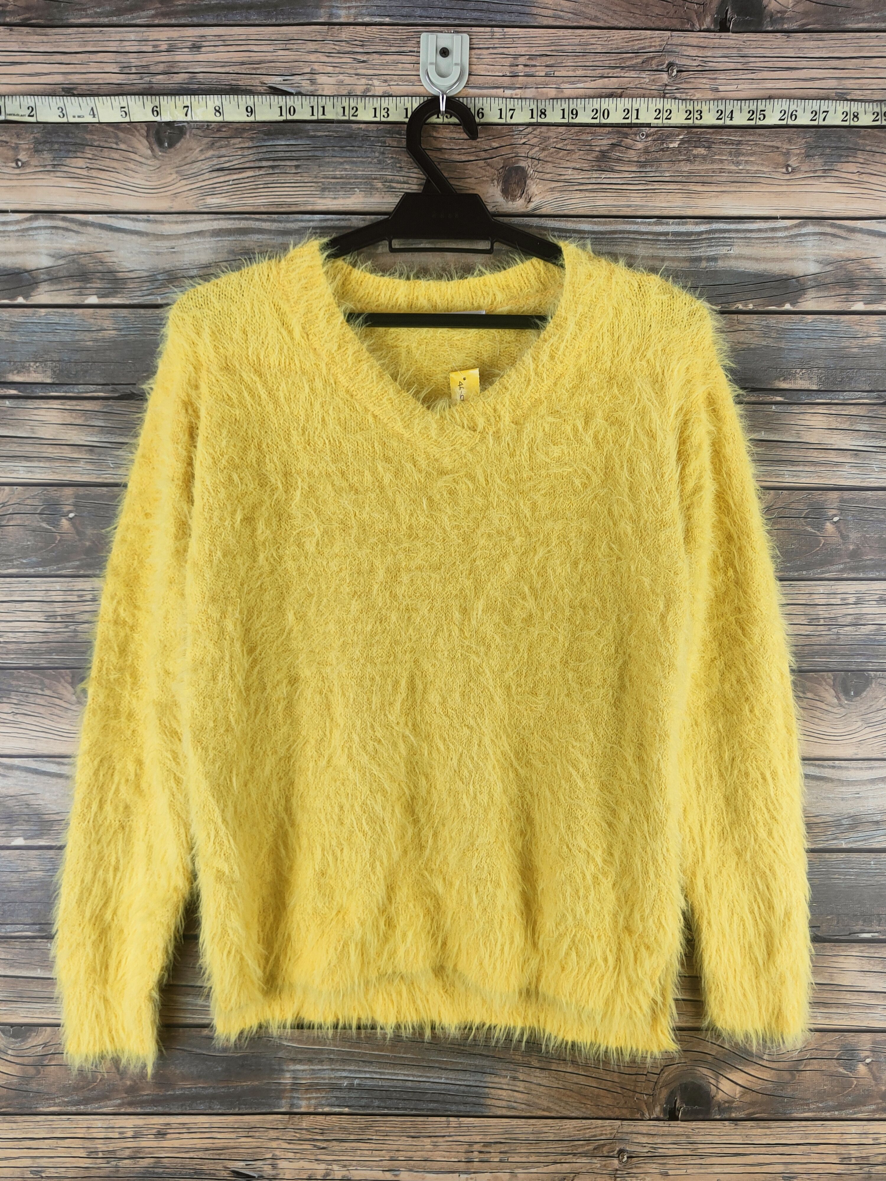 Japanese Brand DL Khalita Yellow Fur Mohair Knitwear #46-513 Size US S / EU 44-46 / 1 - 1 Thumbnail