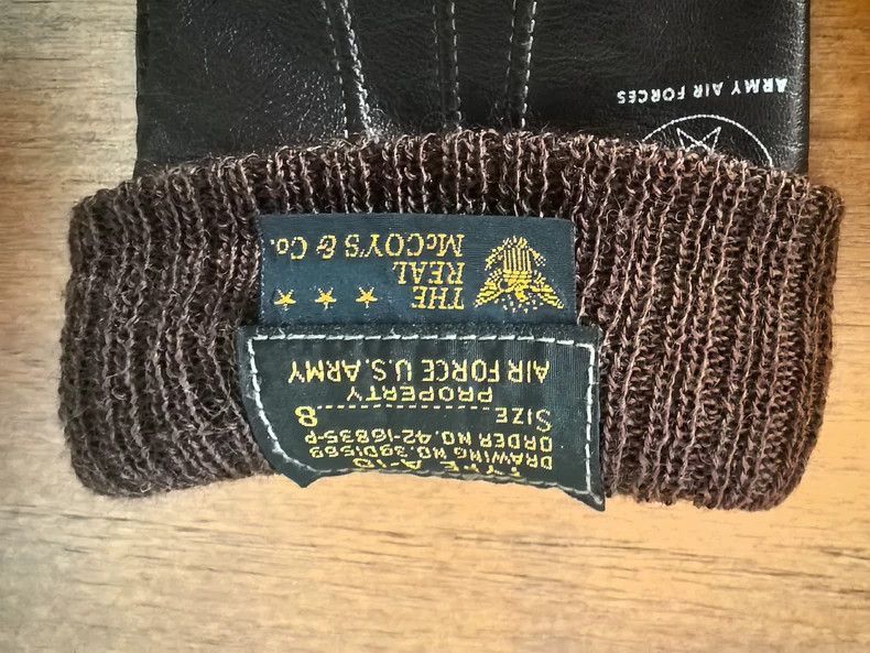The Real McCoy's the real mccoys A10 Winter Flight Gloves Horse Leather Clas Size ONE SIZE - 6 Thumbnail