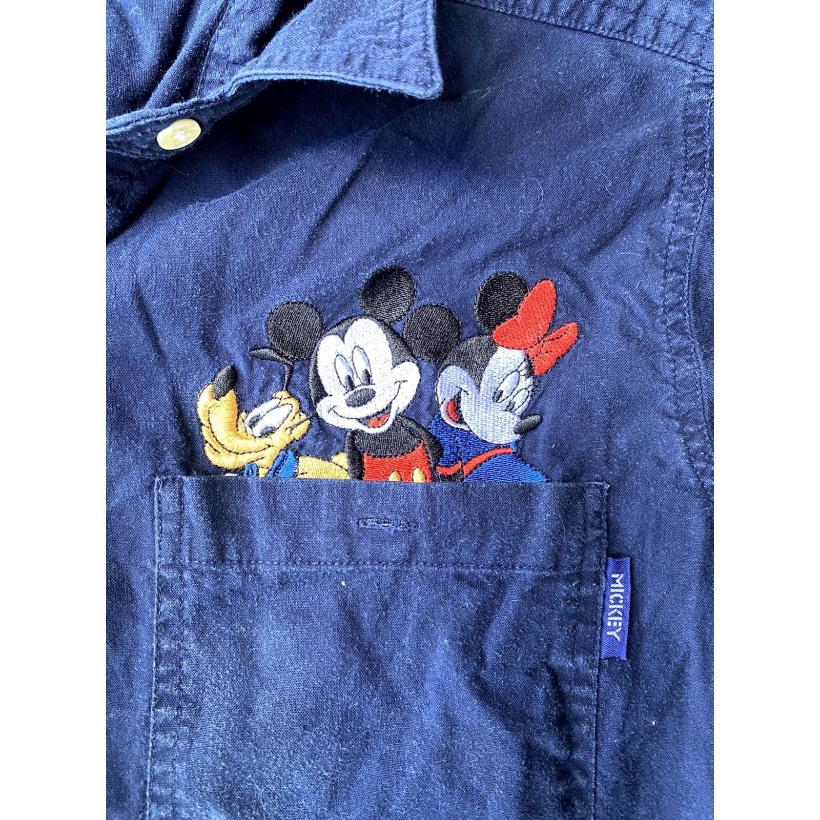 Mickey Unlimited VINTAGE Mickey Unlimited Embroidered Long Sleeve Button Down Shirt Women's Large Blue Mickey Cartoon Safeguard: 2010s Size L / US 10 / IT 46 - 4 Thumbnail