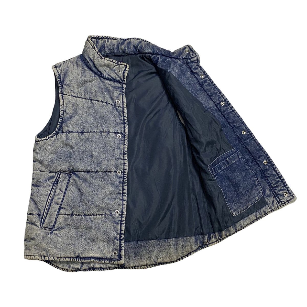 Japanese Brand × Purple × Purple Brand Purple & Yellow puffer vest denim Size US L / EU 52-54 / 3 - 6 Thumbnail