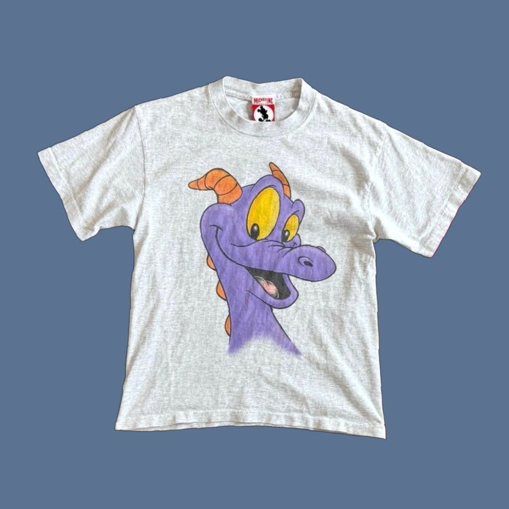 VINTAGE 90s Disney World Epcot Figment The Dragon T-Shirt Size Small USA Made Shirts Mens Gray 90s Disney Figment T-Shirt
