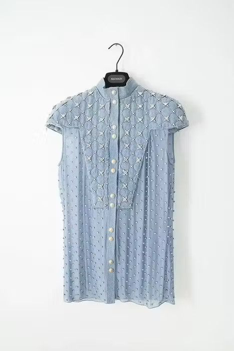 Balmain SS14 Swarovski embellished top Size XS / US 0-2 / IT 36-38 - 2 Thumbnail