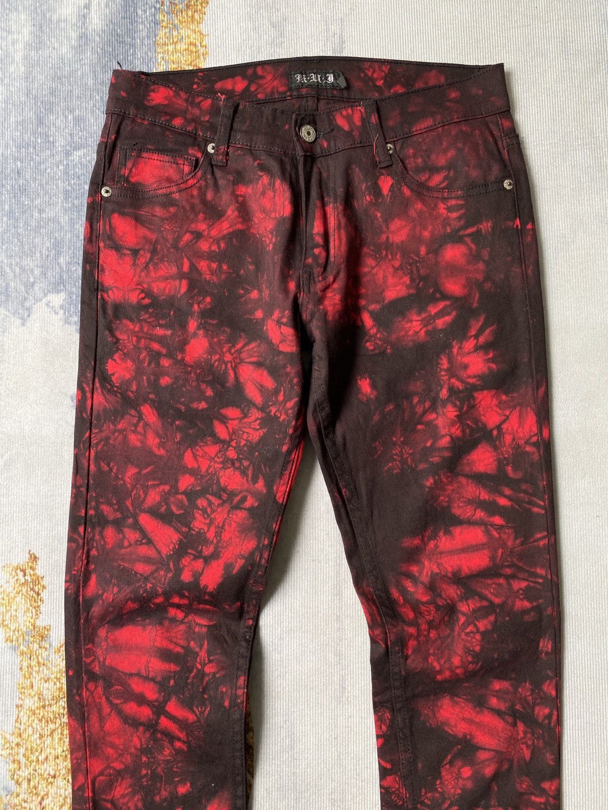Japanese Brand K.U.I Tye Dye Skinny Fit Stretch Material Pant Size US 28 / EU 44 - 5 Thumbnail