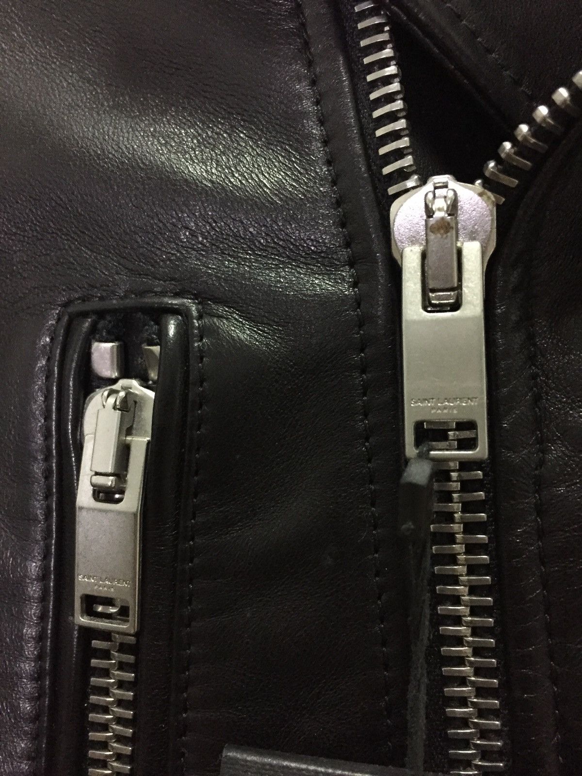 Saint Laurent Paris FW17 Saint Laurent Leather Biker Jacket With YSL Patches Size S / US 4 / IT 40 - 4 Thumbnail