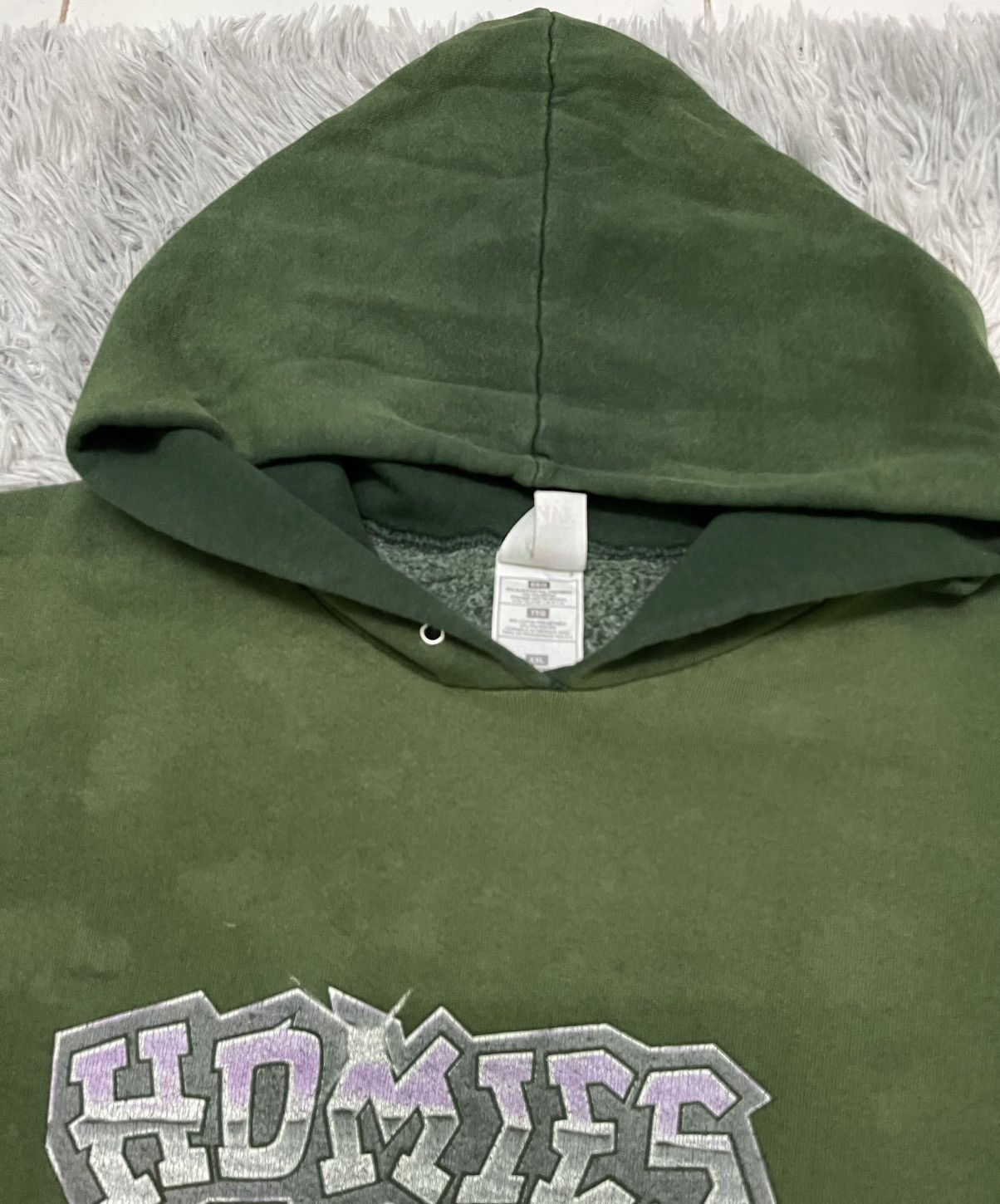 Fruit Of The Loom × Rap Tees RARE 90s HOMIES HIP HOP DANCE HOODIE XXL DISTRESSED Size US XXL / EU 58 / 5 - 9 Thumbnail