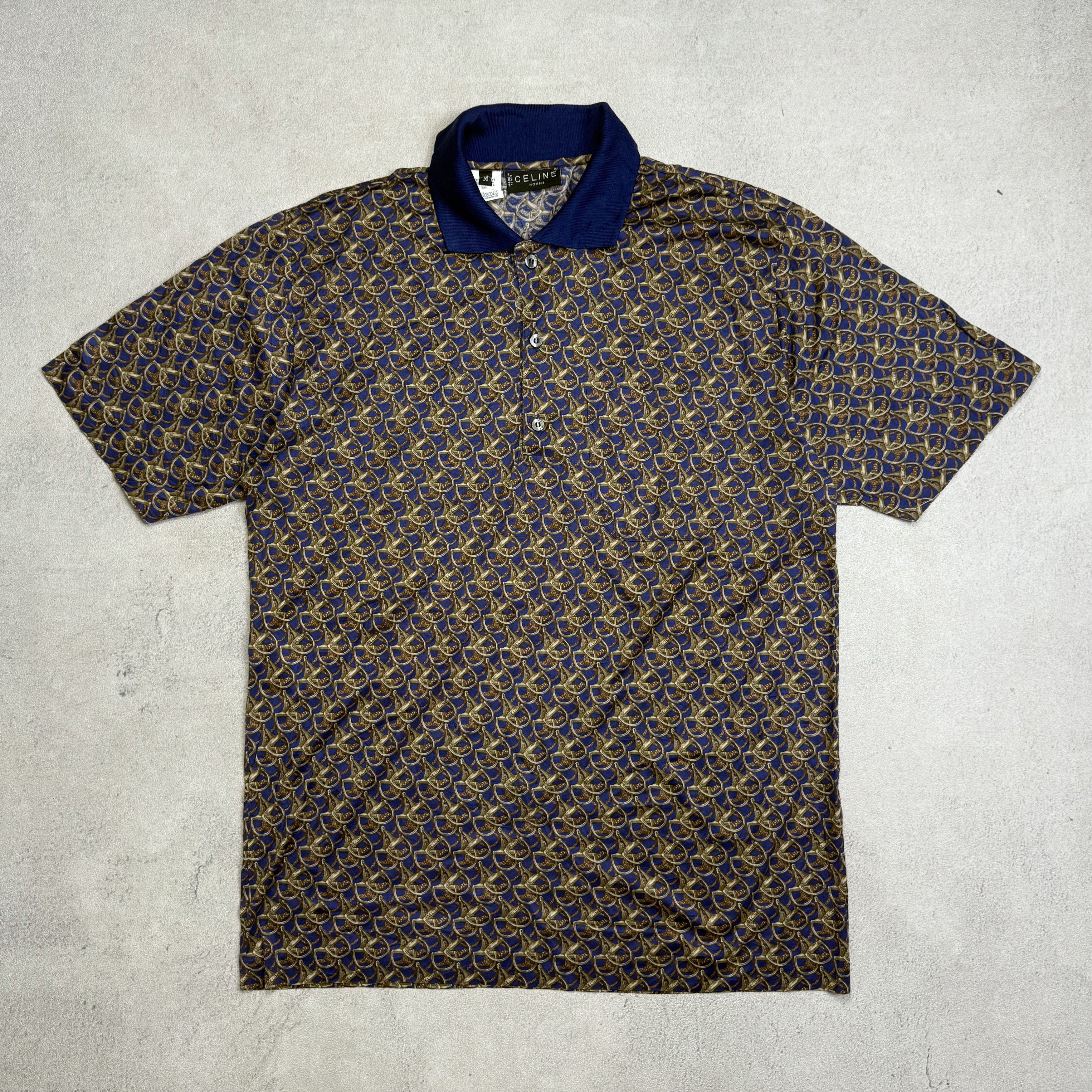 Vintage 90s Celine Monogram Polo Shirt