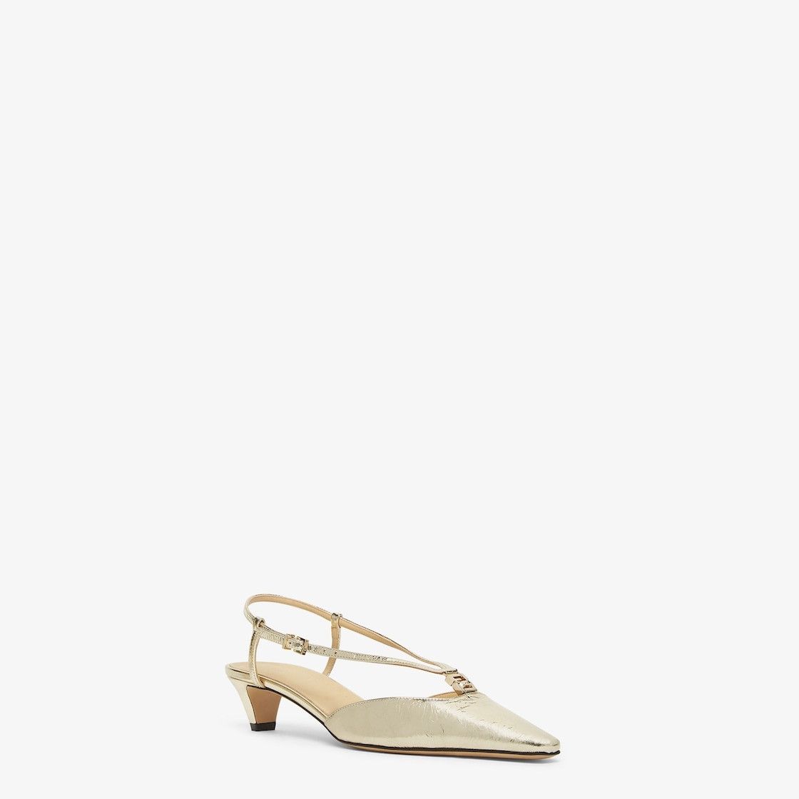 Fendi o1B3y1r0426 F Fold Slingback Pumps in Gold Size US 6 / IT 36 - 2 Thumbnail