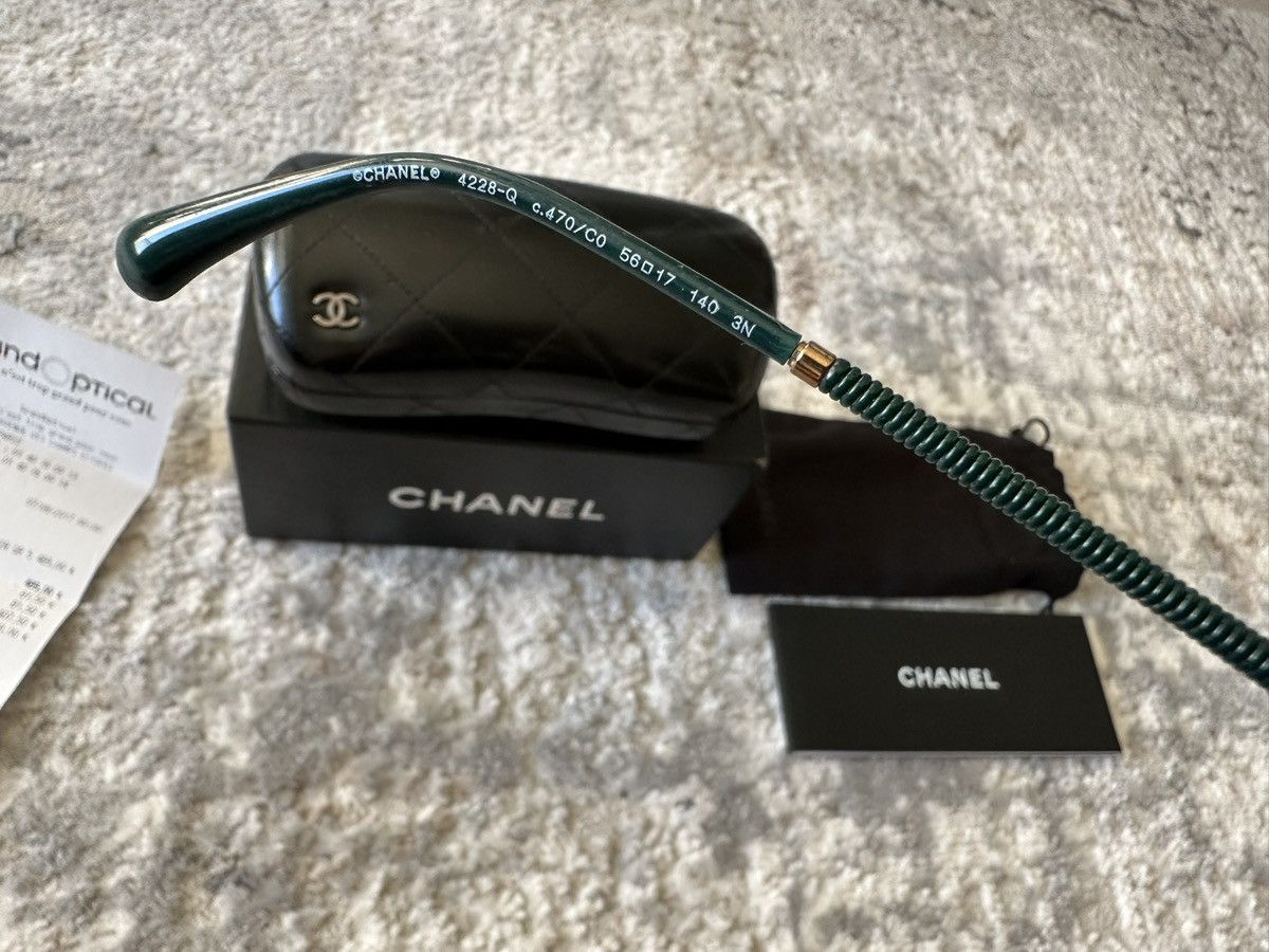 Chanel CHANEL Round Pilot Sunglasses 4228-Q Dark Green Size ONE SIZE - 4 Thumbnail