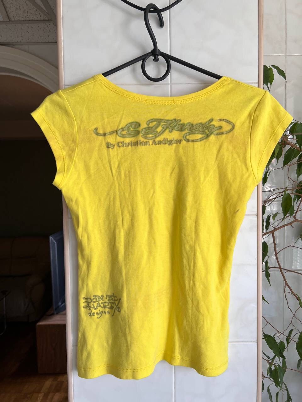 Christian Audigier × Ed Hardy 2000s Ed Hardy Summer Tattoo Rhinestone Y2K Short sleeve Top Size M / US 6-8 / IT 42-44 - 6 Thumbnail