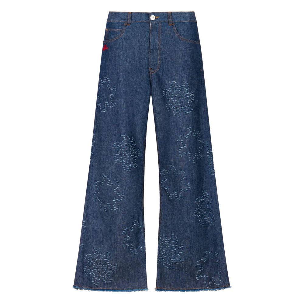 Marni Marni BLUE Denim - Wide-Leg Jeans Size US 30 / EU 46 - 1 Thumbnail