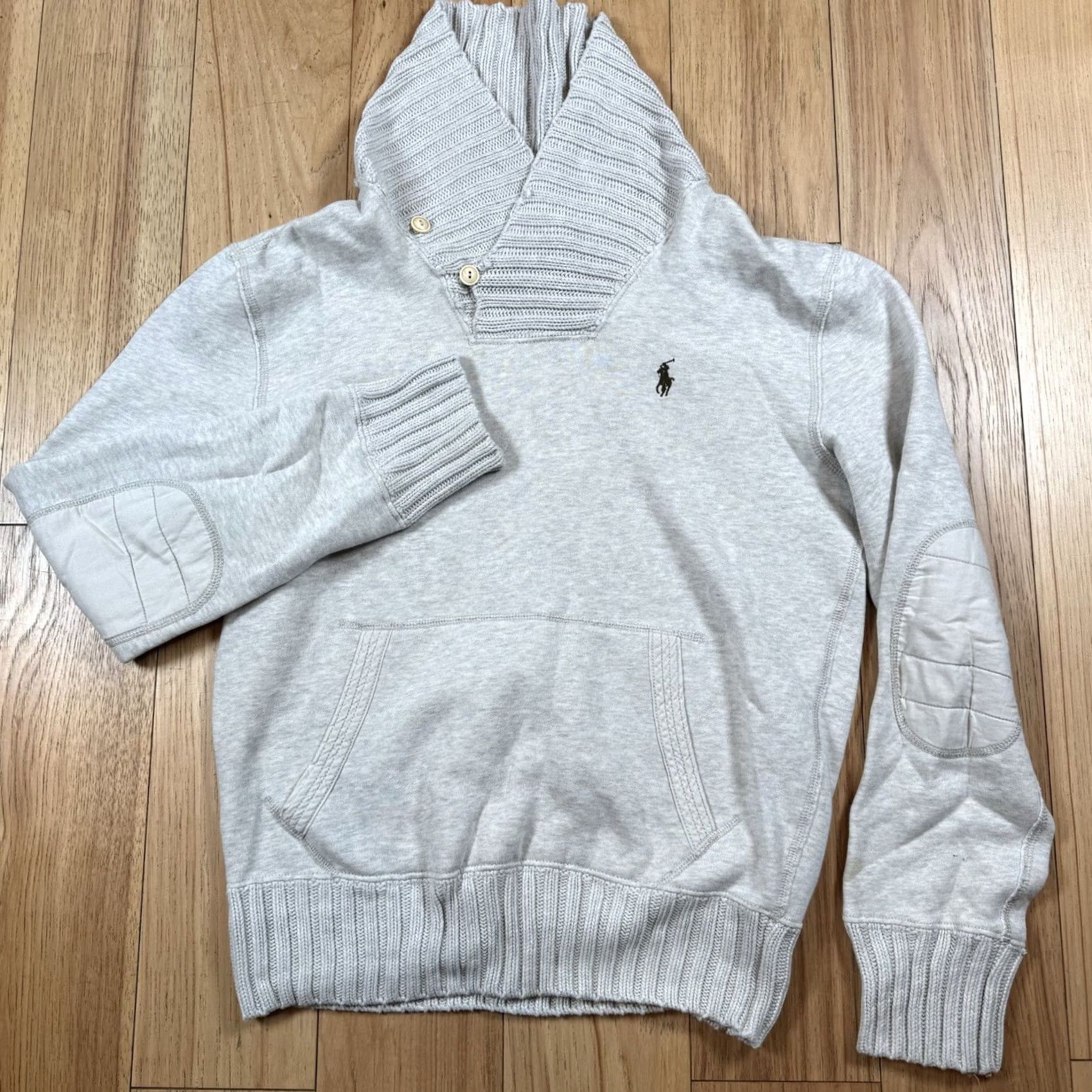 Polo Ralph Lauren VINTAGE Polo Ralph Lauren Sweatshirt Pullover Fleece Cotton-Blend Shawl Shawl PULLOVER Sweatshirt Gray S Mens Small Size Regular Mens Size US S / EU 44-46 / 1 - 2 Thumbnail
