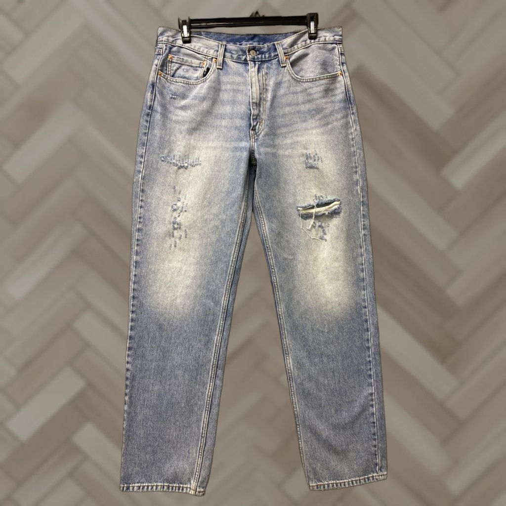 Levi's VINTAGE Levi's 550 Jeans Mens 36 x 36 Blue Denim Distressed 5-Pocket Levi's 550 Men Jeans White label? Size US 36 / EU 52 - 1 Thumbnail