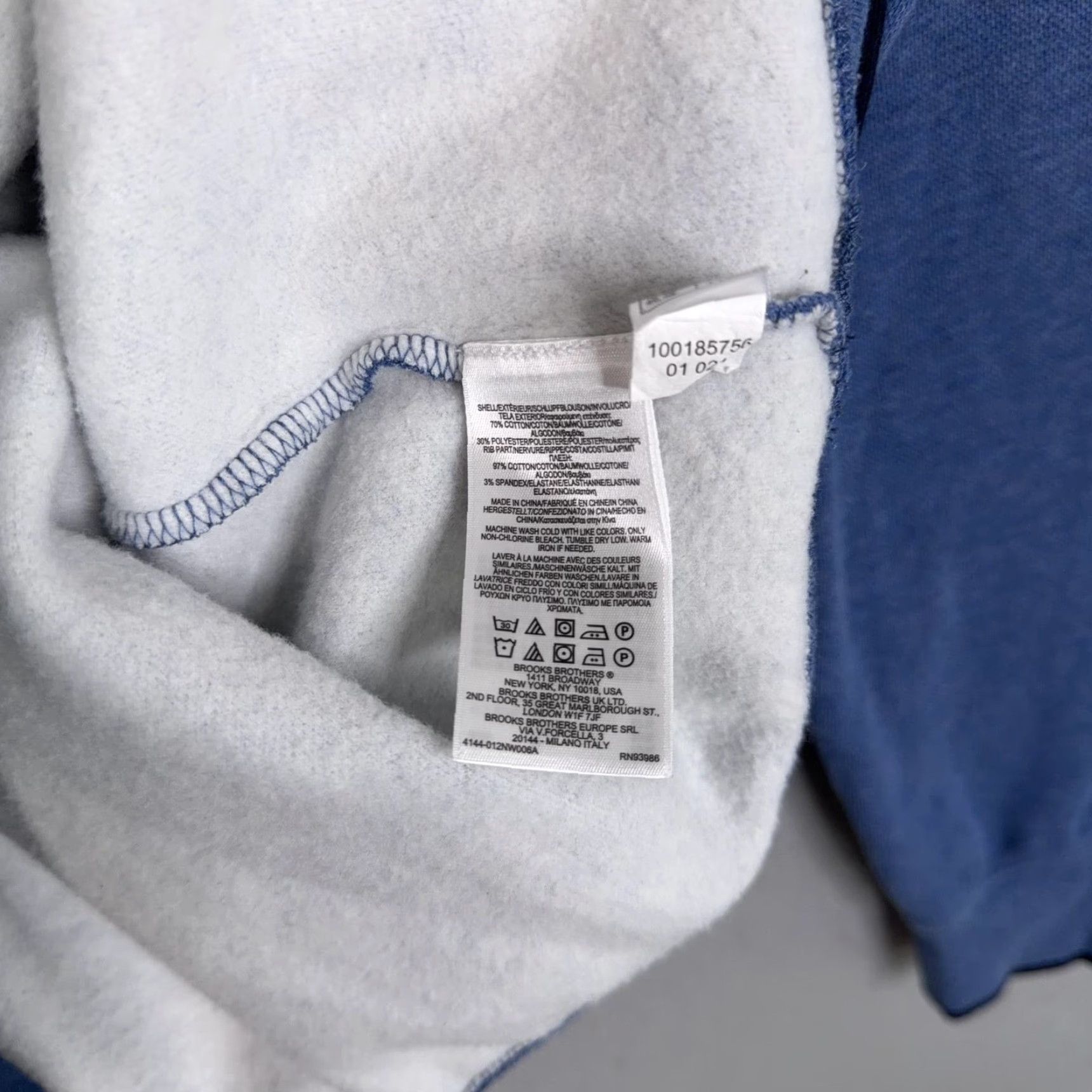 Brooks Brothers Brooks Brothers Sweatshirt Mens 2XL Blue 1/4 Zip Mock Neck Fleece Pullover Logo Size US XXL / EU 58 / 5 - 5 Thumbnail