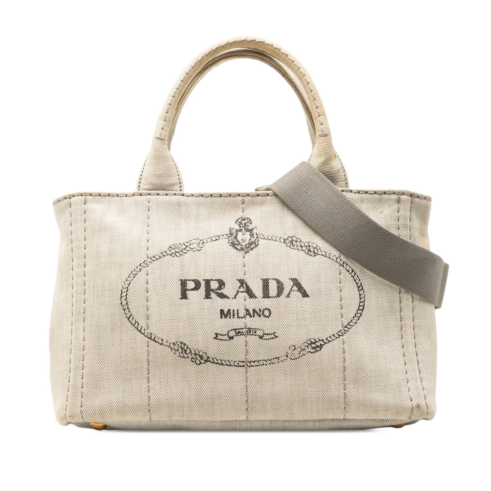 Prada Small Denim Canapa Logo Satchel Size ONE SIZE - 1 Thumbnail