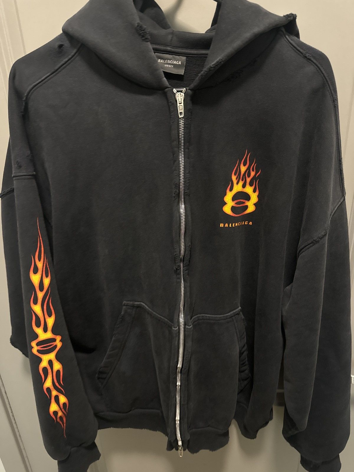 Balenciaga Balenciaga Double Ring Flame Zip Up | Grailed