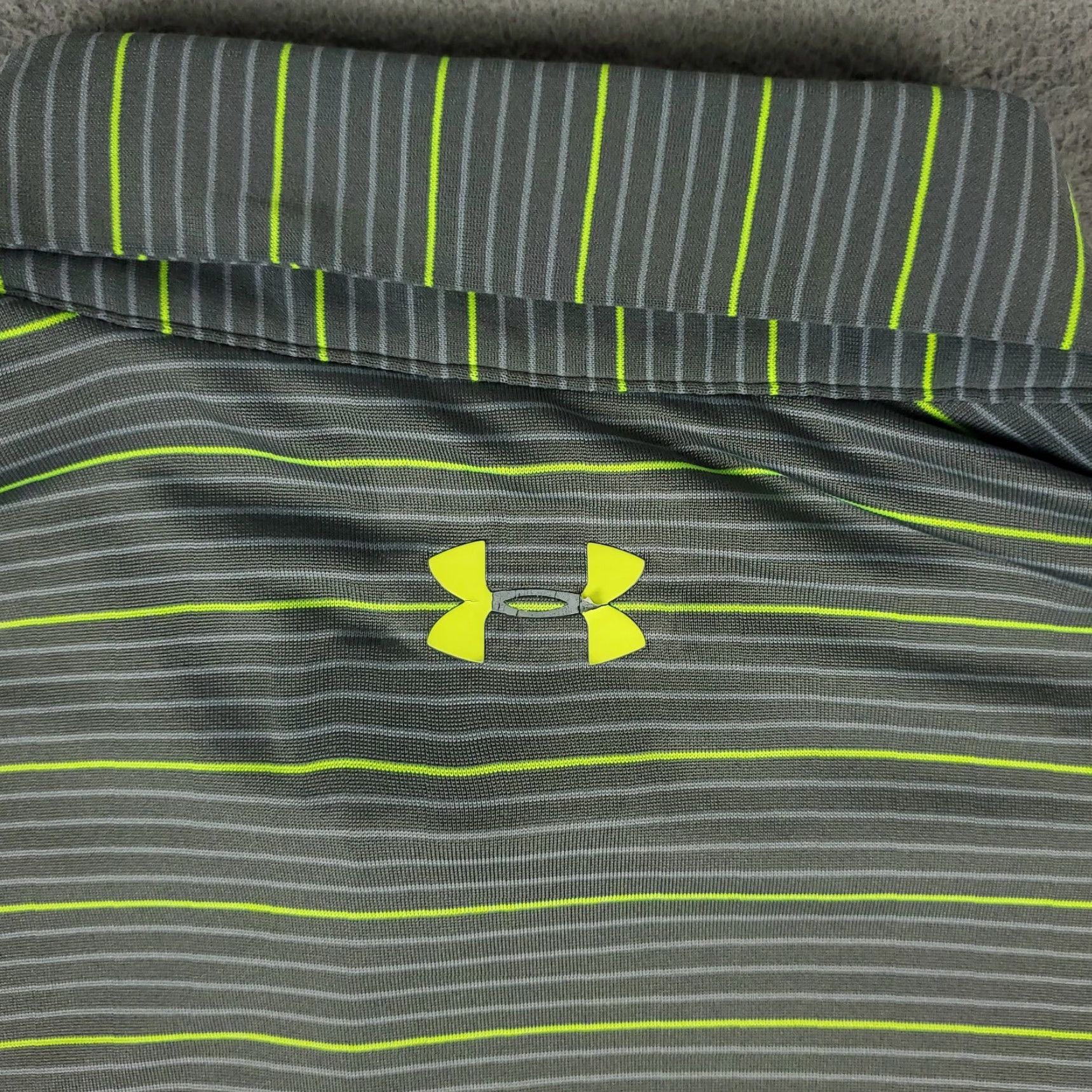 Under Armour Under Armour Polo Shirt Mens L Gray Striped Polo Short Sleeve Golf Casual Shirt Size US L / EU 52-54 / 3 - 5 Thumbnail