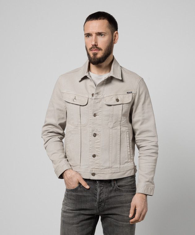 Tom Ford o1w1db10425 DJI001 Denim Jacket in Icon Grey Size US M / EU 48-50 / 2 - 3 Thumbnail