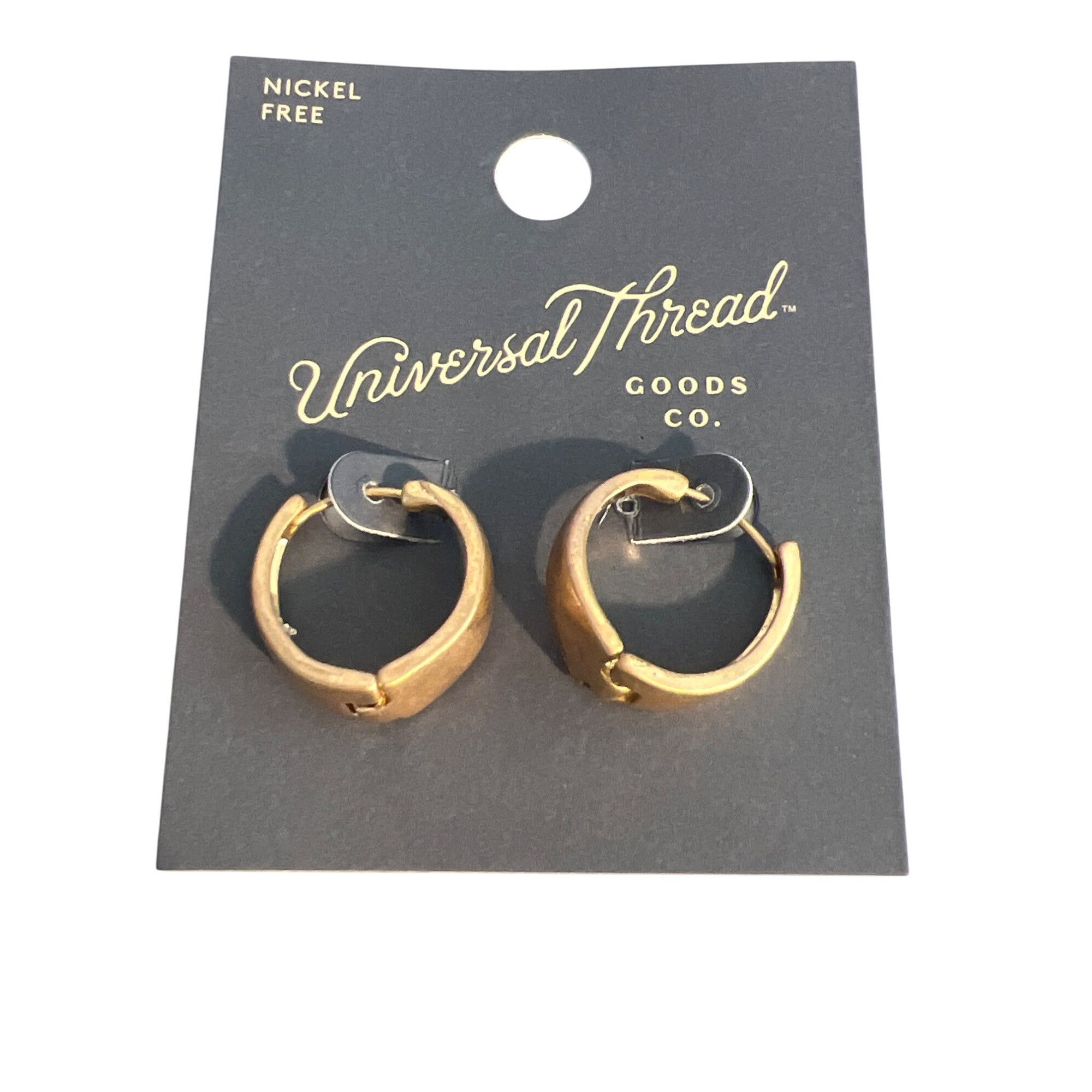 Other Universal Thread 3 Pair Gold Tone Earrings Pierced Hoops Nic Size ONE SIZE - 4 Thumbnail