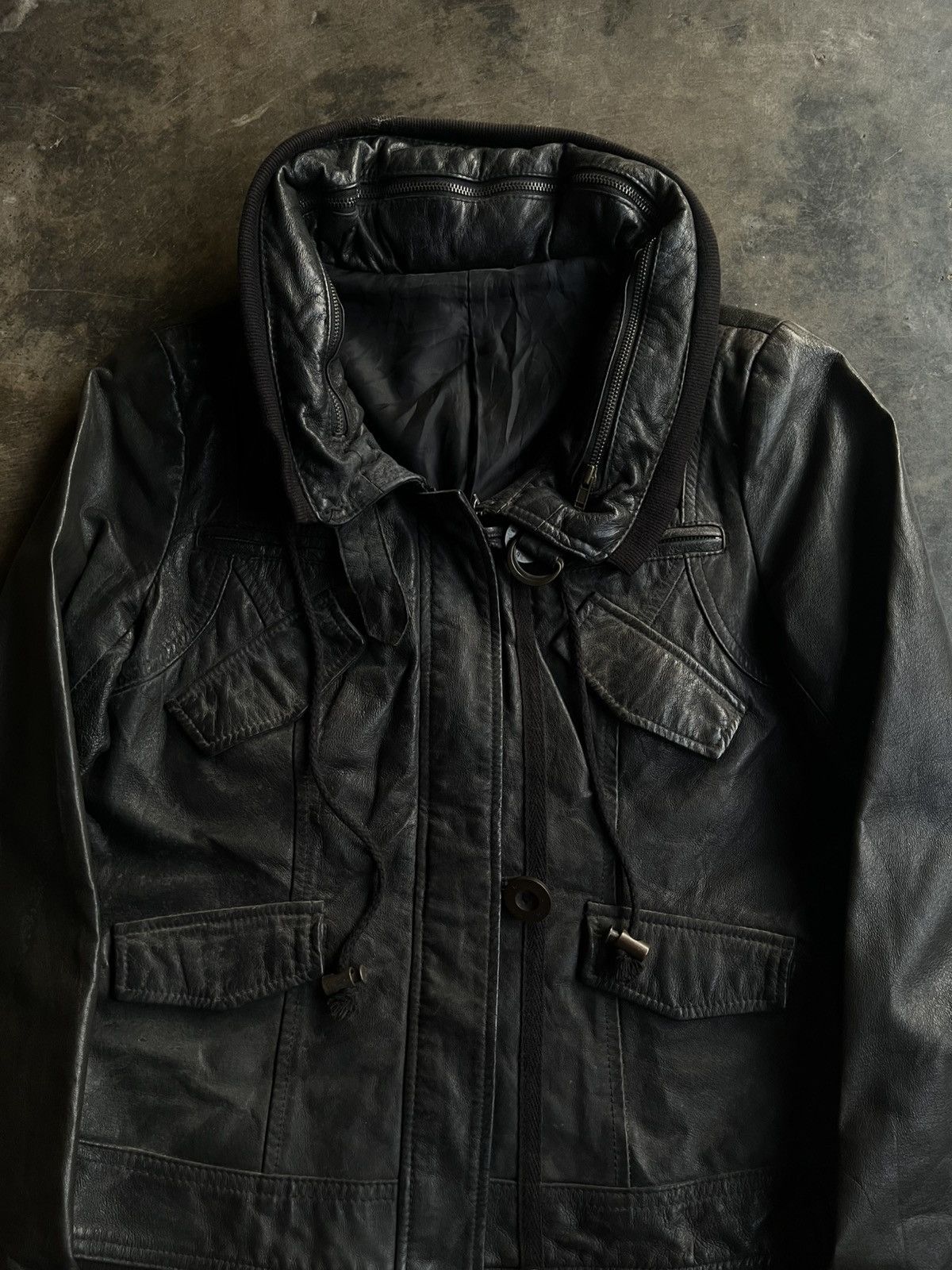 Isamu Katayama Backlash JAPANESE B.R.U.S.H BONO LEATHER JACKET ZIP MULTI POCKET VKEI Size US S / EU 44-46 / 1 - 5 Thumbnail