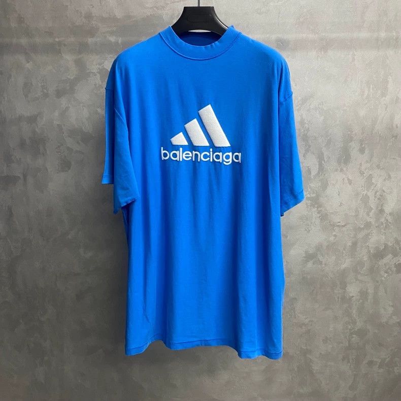 Balenciaga Adidas Blue Logo Short Sleeve - dmc