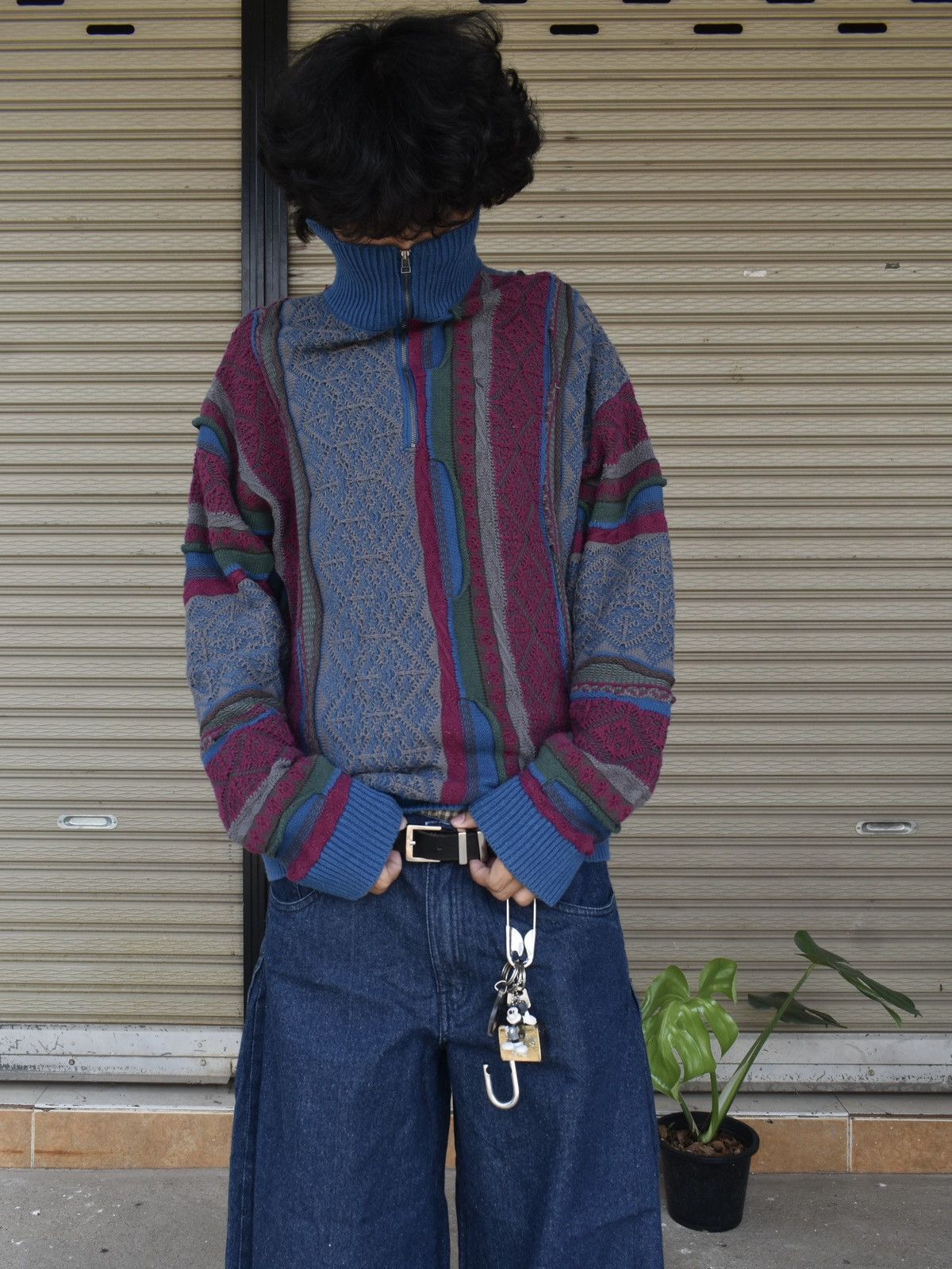 Vintage Coogi Style Sweater Half Zip Japanese Brand Size US M / EU 48-50 / 2 - 1 Thumbnail