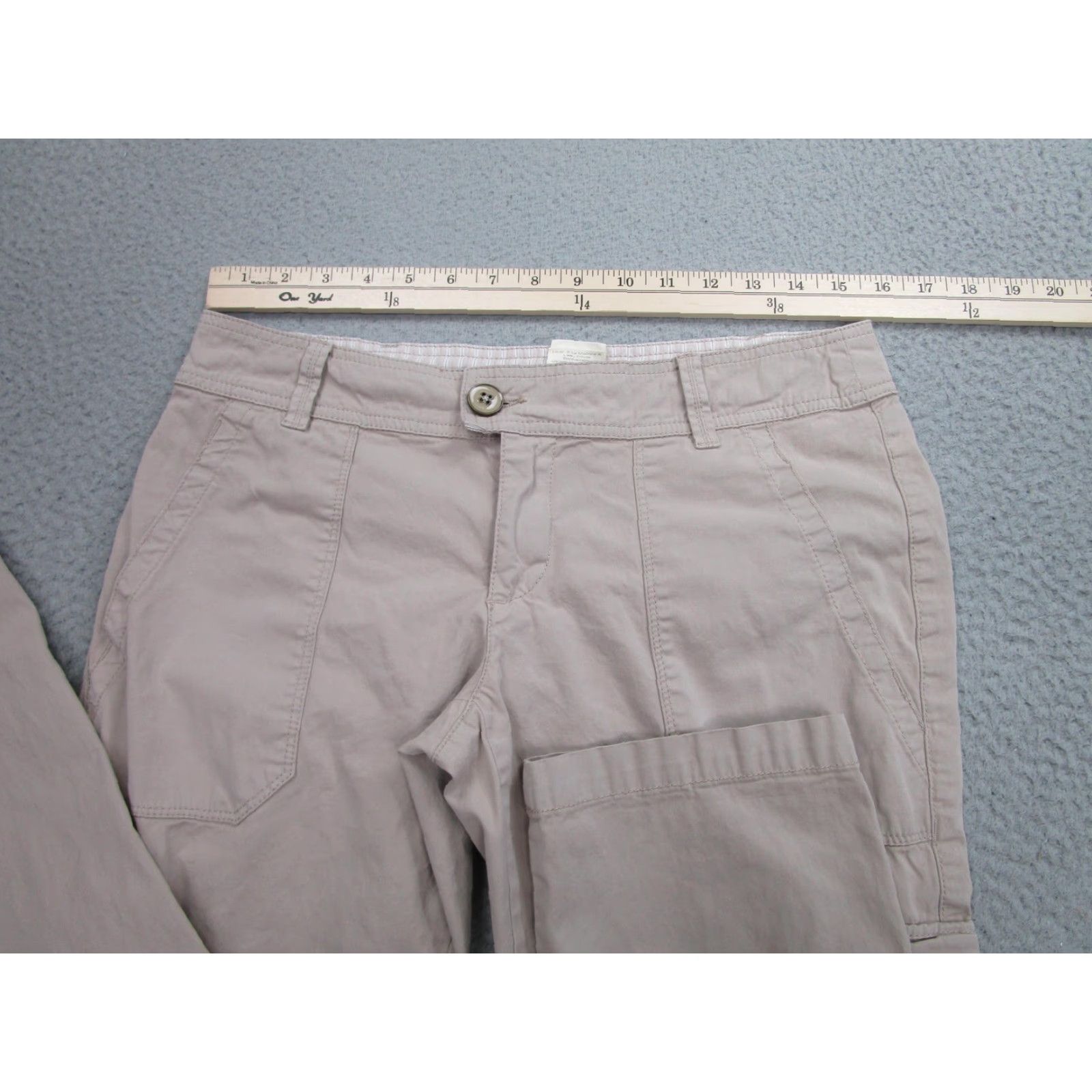 Vintage HEI HEI Womens Cargo Pants Size 8 Khaki Beige Utility Straight Leg Stretch Casual Size 30" / US 8 / IT 44 - 3 Thumbnail