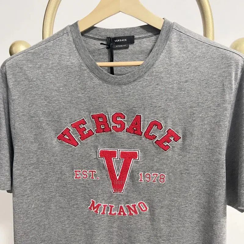 Versace Versace Grey Cotton Short Sleeve T-Shirt . Size US M / EU 48-50 / 2 - 2 Thumbnail