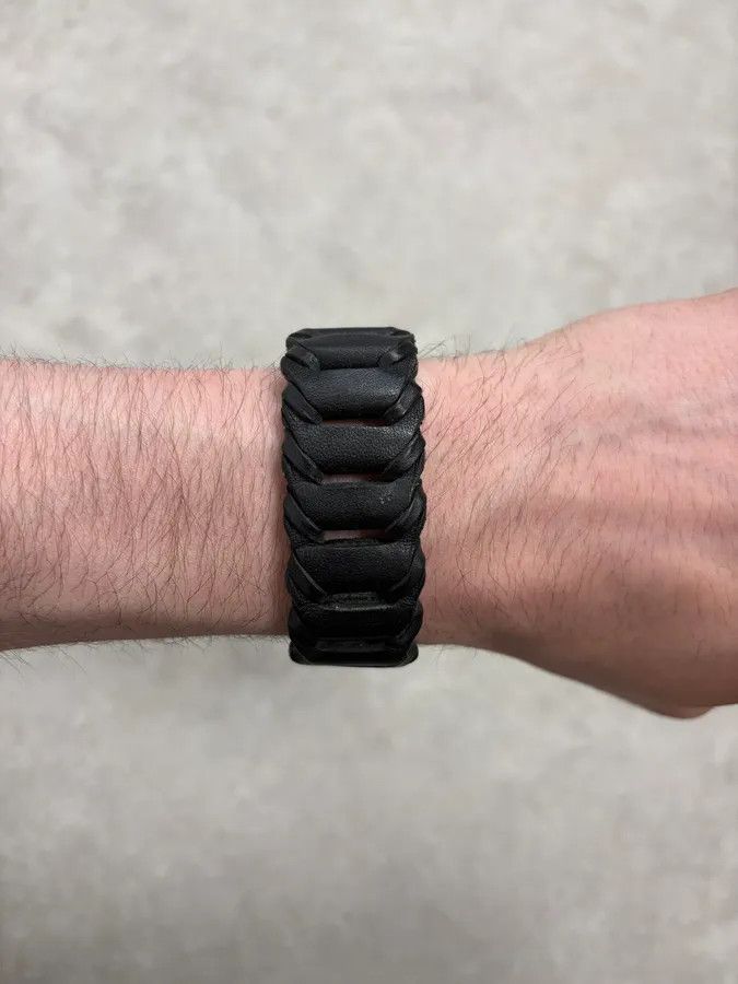Emporio Armani 2010s Emporio Armani Black Leather Bracelet Size ONE SIZE - 3 Thumbnail