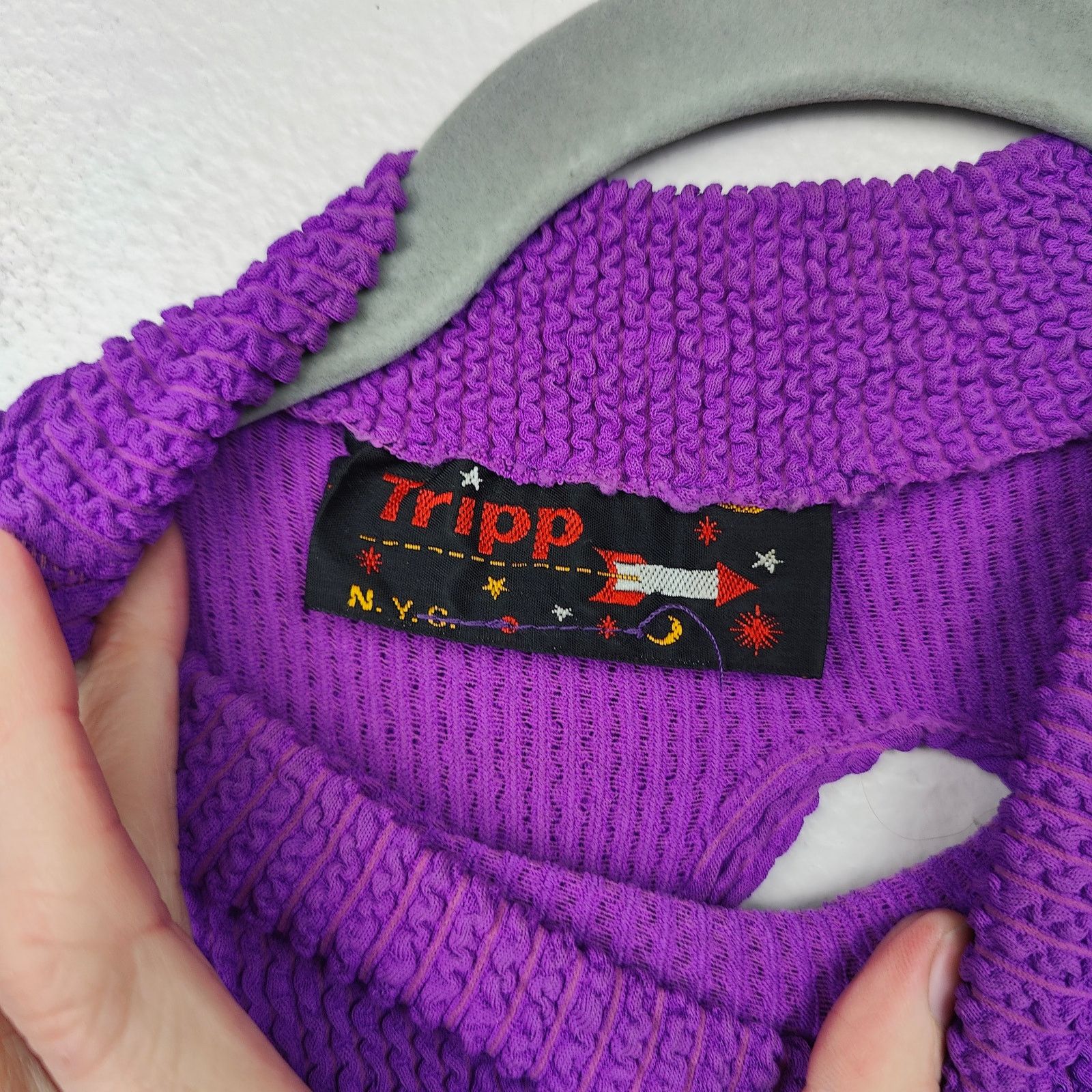 Tripp NYC Vintage Tripp NYC Crinkle Dress Womens Small Purple Size S / US 4 / IT 40 - 4 Thumbnail