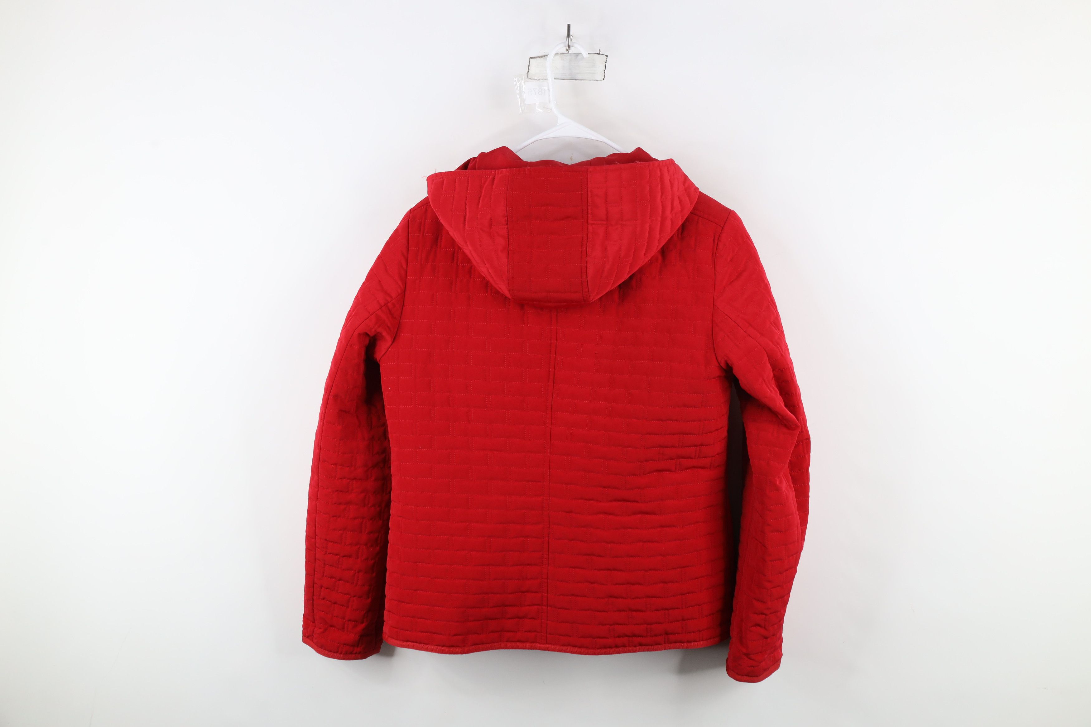 Esprit × Vintage Vintage 90s Y2K Esprit Quilted Hooded Jacket Coat Red Size L / US 10 / IT 46 - 12 Thumbnail
