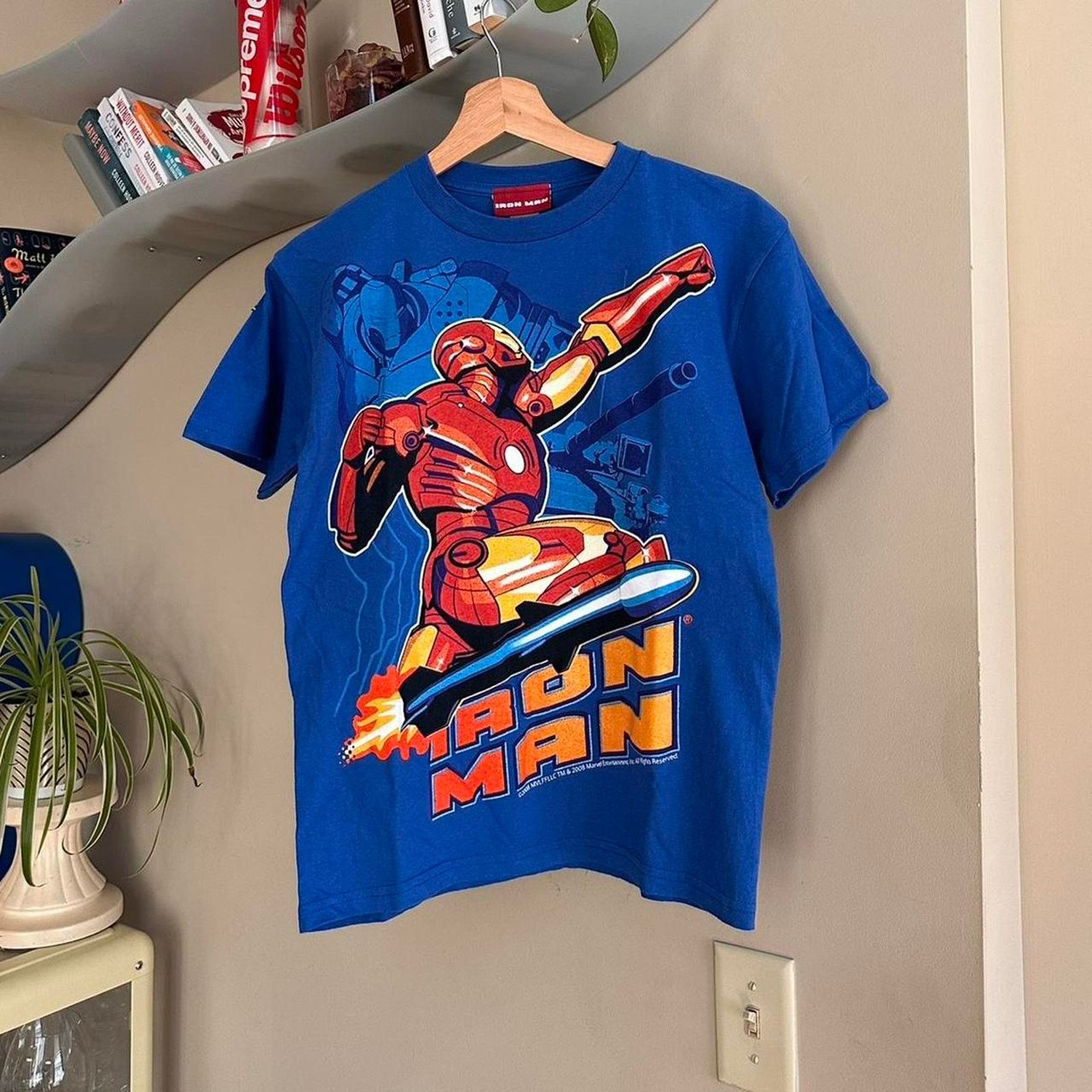 Marvel Comics × Vintage Vintage 2008 Iron Man Surfing Kids Shirt Kids L Size US XS / EU 42 / 0 - 1 Thumbnail