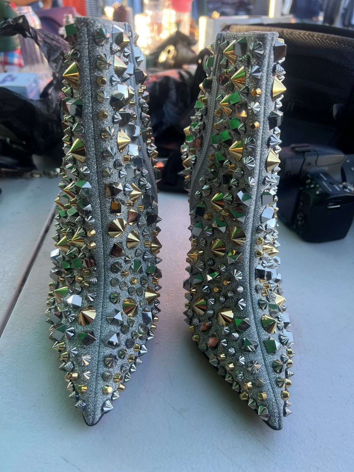 Christian Louboutin Christian Louboutin So Full Kate 100 glitter studded boots Size US 9.5 / IT 39.5 - 2 Thumbnail