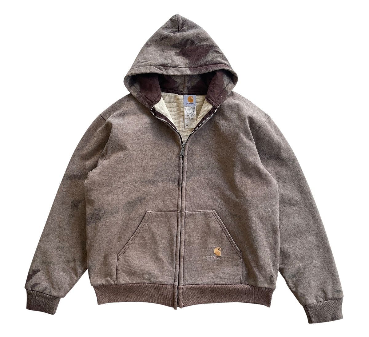 Carhartt Vintage Carhartt Zip Up Hooded Sunfaded Dyed Size US XXL / EU 58 / 5 - 2 Thumbnail