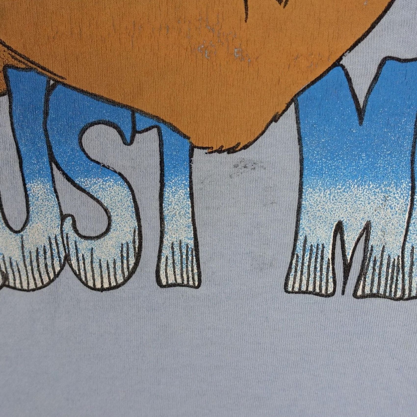 Jerzees VINTAGE Jerzees Wolf Cartoon Graphic Tee Mens XL Blue Crew Neck Short Sleeve T-Shirt USA Size US XL / EU 56 / 4 - 4 Thumbnail