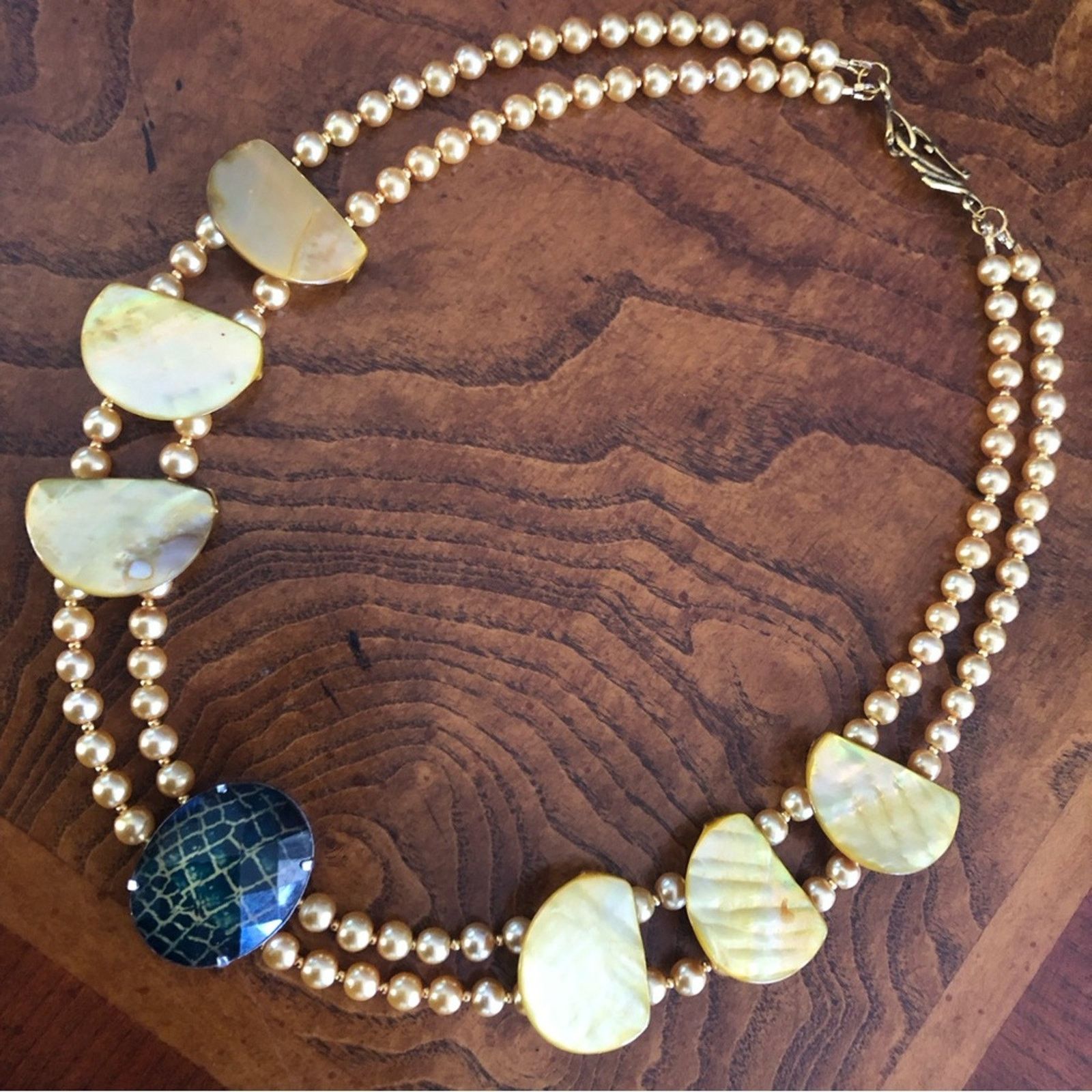 Handmade Handcrafted repurpose dyed abalone Pearl necklace Size ONE SIZE - 8 Thumbnail