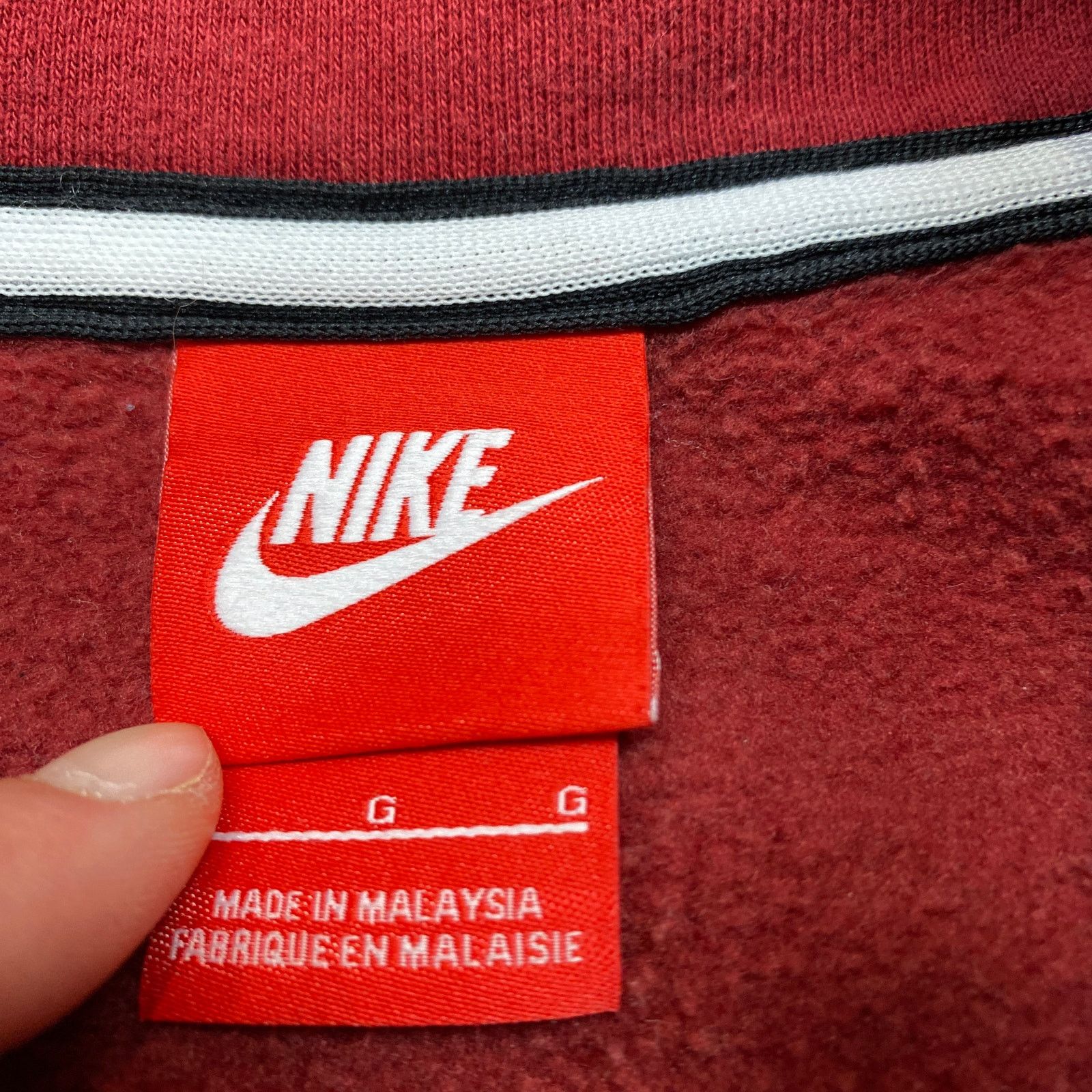 Nike Nike Modern Red Full Zip Hoodie Men's Large Minimalist Size US L / EU 52-54 / 3 - 4 Thumbnail