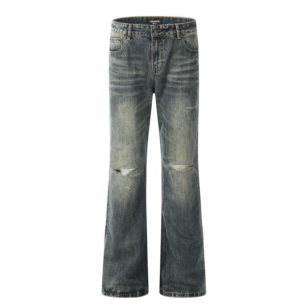 Vintage Men's vintage blue cleanfit casual ripped bootcut jeans Size US 34 / EU 50 - 1 Thumbnail