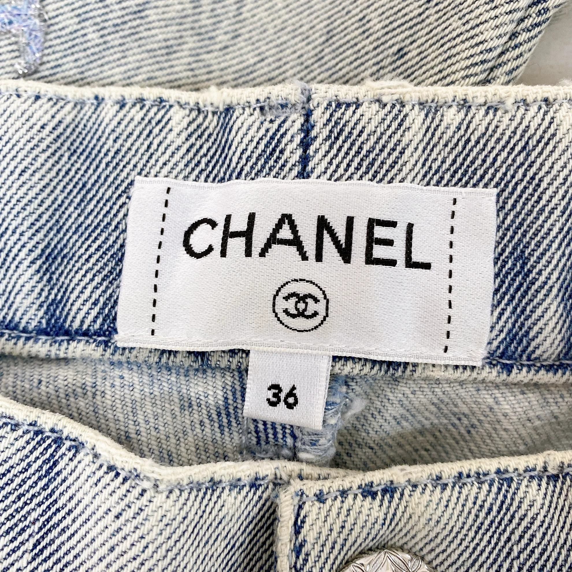 Chanel Chanel 21K Double C Full Logo Jeans 36 Size 26" / US 2 / IT 38 - 7 Thumbnail