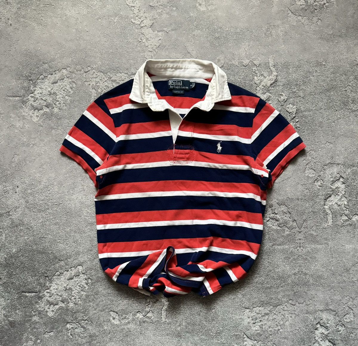 Polo Ralph Lauren × Vintage Polo Ralph Lauren S striped polo tee T-shirt rugby 🏉 Size US S / EU 44-46 / 1 - 1 Thumbnail