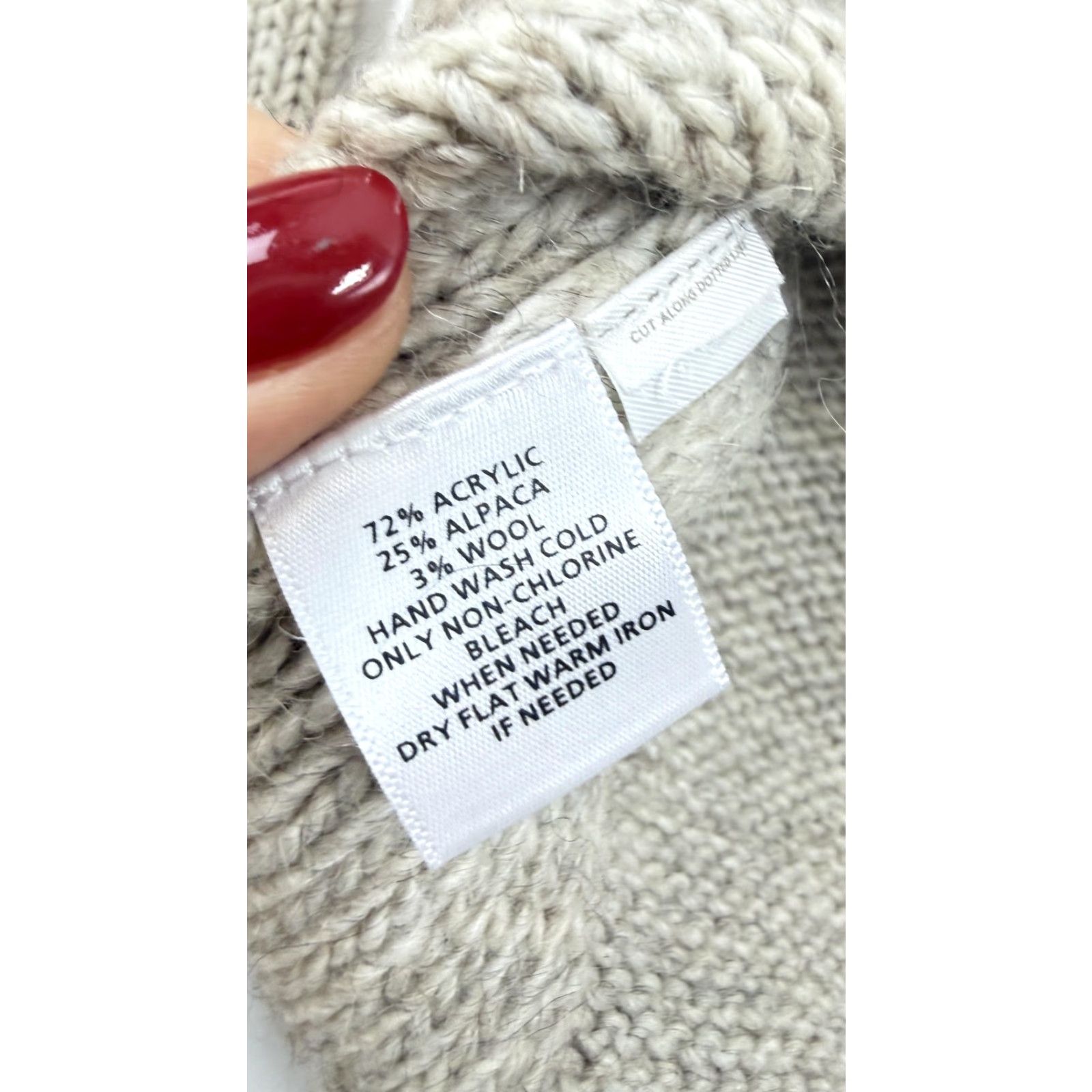 Loft VINTAGE LOFT Sweater Womens Medium Gray Shawl Collar Alpaca Wool Knit Pullover Soft Cozy Size M / US 6-8 / IT 42-44 - 5 Thumbnail