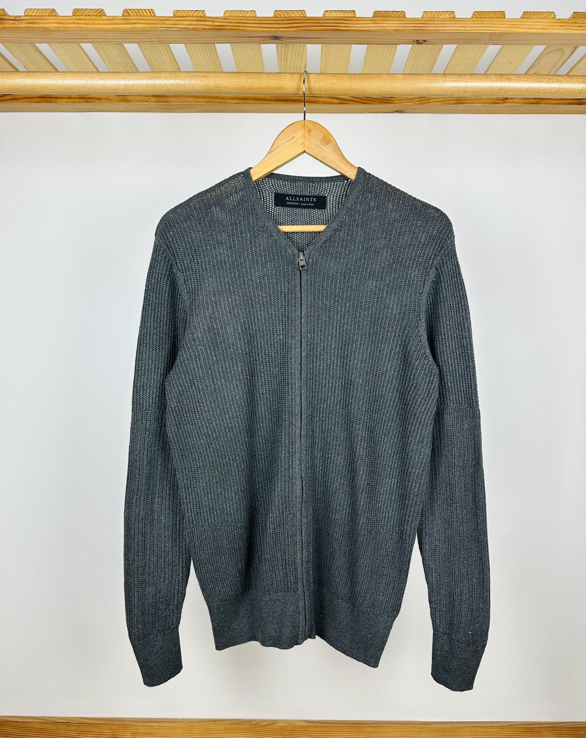 Allsaints Allsaints Zip Sweater Knit Gray Hoodie Rare Size M Size US M / EU 48-50 / 2 - 1 Thumbnail