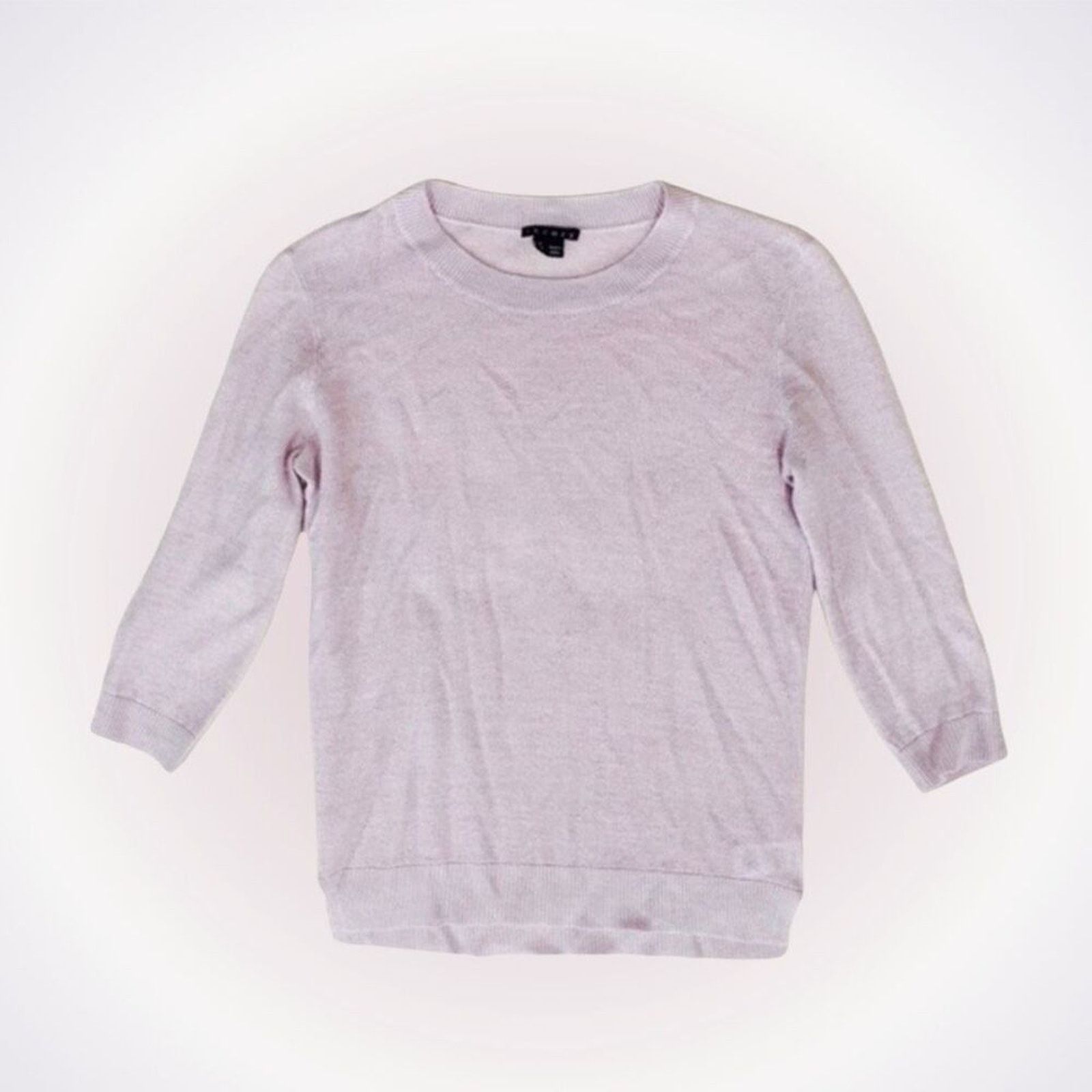Theory Theory thin knit lilac crewneck 3/4 sleeve sweater | Sz S Size S / US 4 / IT 40 - 1 Thumbnail