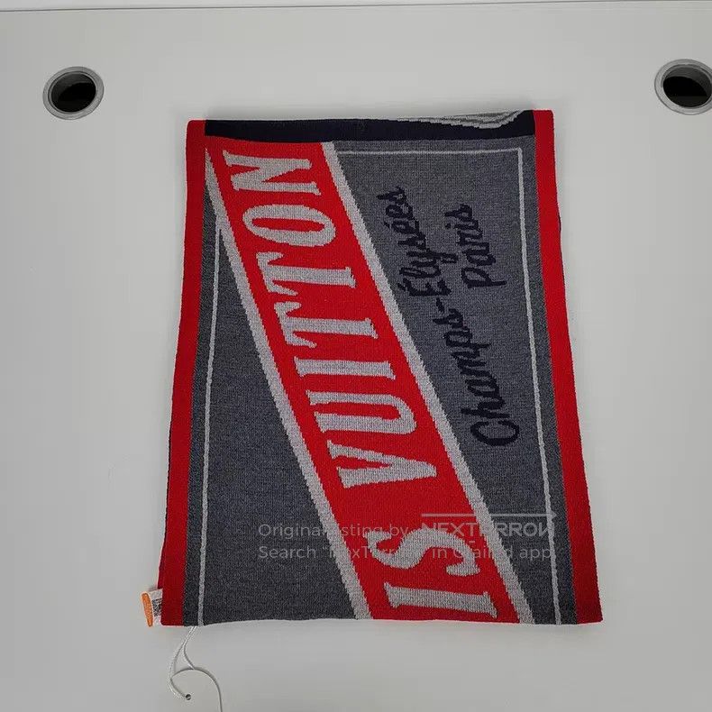 Louis Vuitton Louis Vuitton Red and grey colour block wool scarf Size ONE SIZE - 4 Thumbnail