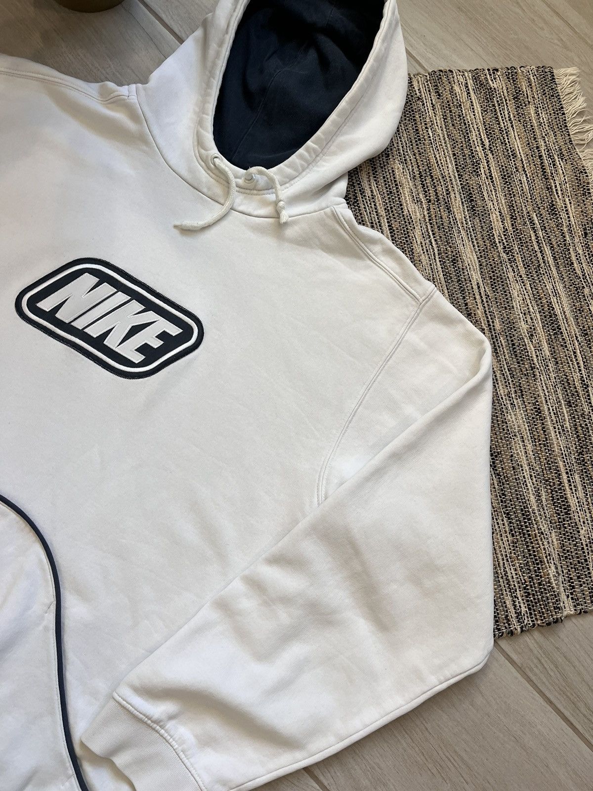 Nike × Vintage Vintage Nike hoodie white sweatshirt minimalistic Size US L / EU 52-54 / 3 - 4 Thumbnail