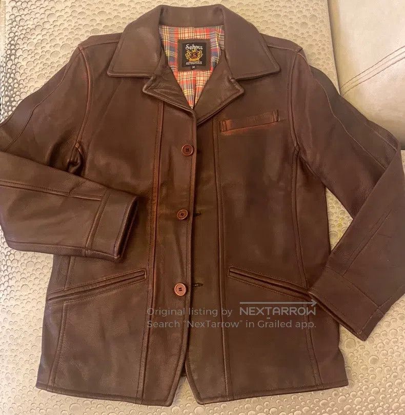 Schott Schott 557 Waxy Pullup Cowhide Leather Jacket - Size Small